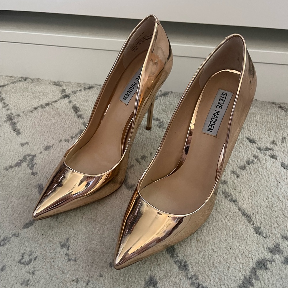 Steve Madden Daisie Rose Gold Heels, Size 7.5
